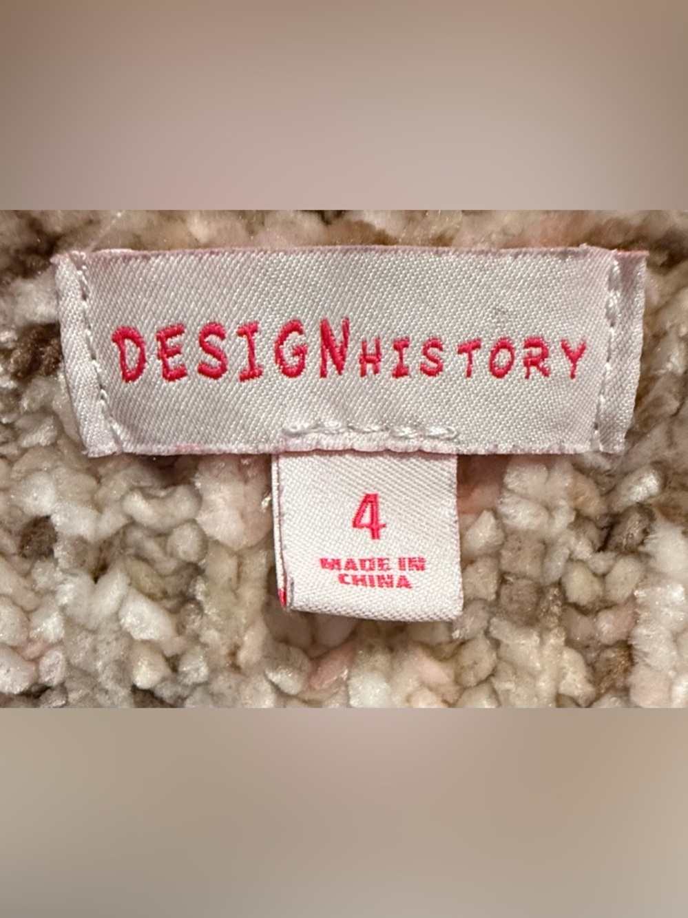 Design History Cream, Brown, & Pink Marled Ribbed Sweater - Picture 4 of 5
